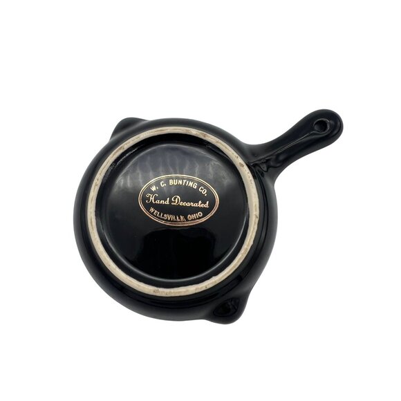 Vintage W.C. Bunting Co Harvard Veritas Black & Gold Ceramic Ashtray 4.5" × 6" - Picture 2 of 5